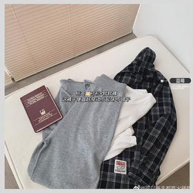 金蘑菇菇【tagtag标签衬衫】断码1色，特价 韩系休闲条纹格子长袖衬衫