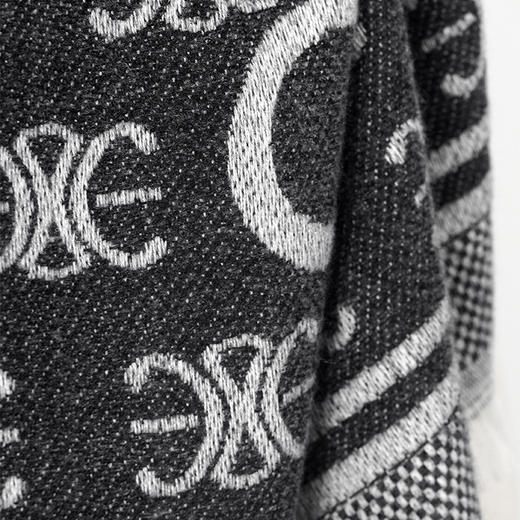 冬季保暖女士长款针织时尚字母流苏围巾C字印花2776 商品图5