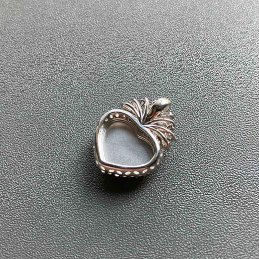 玻璃种厚庄阳绿翡翠心18k白金钻石镶嵌 商品图5