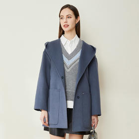 LD988斯尔丽[专柜同款]瑟俪2021冬新款时髦连帽款休闲时尚气质百搭大衣