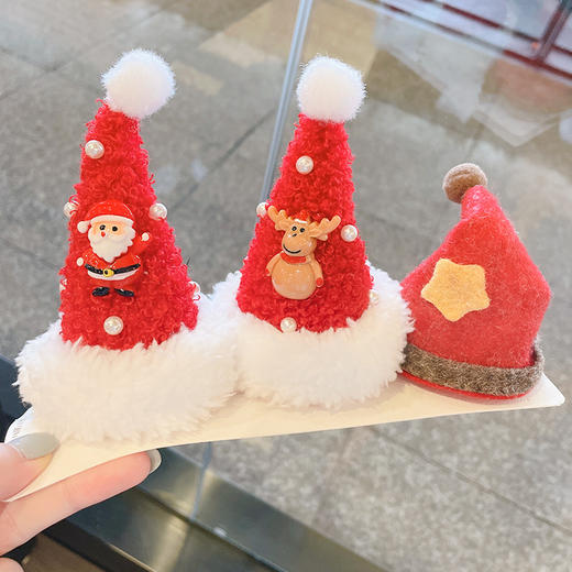 【圣诞节头饰】圣诞老人可爱森系发饰圣诞帽发夹饰物小礼物饰品发卡 商品图2