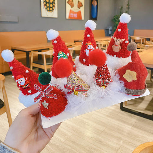 【圣诞节头饰】圣诞老人可爱森系发饰圣诞帽发夹饰物小礼物饰品发卡 商品图3