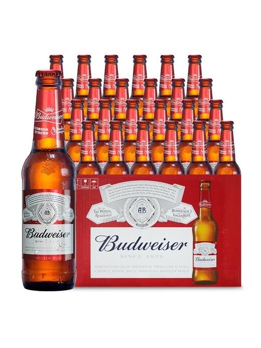 Budweiser/百威啤酒纯生  经典 330ml*24听小罐装瓶装啤酒整箱 配送到家 商品图2
