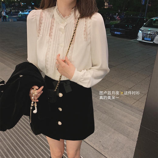 金蘑菇菇【图卢兹月夜】小个子早秋复古丝绒少女清甜减龄套装 商品图2