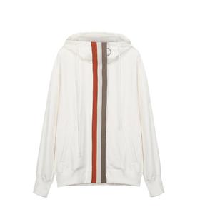 罗纹连帽开襟卫衣