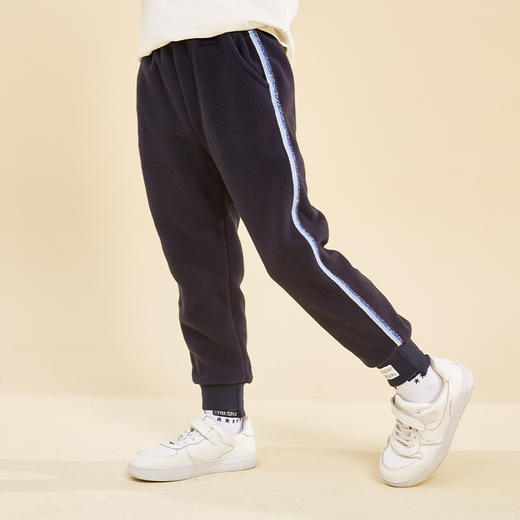 【反季特价清仓 非质量问题不退不换】龙之涵 亲子款闪亮条摇粒绒卫裤&夹棉卫裤 中大童秋冬保暖裤 婴幼儿A类标准 抗静电 遇水速干 可整体机洗 商品图0