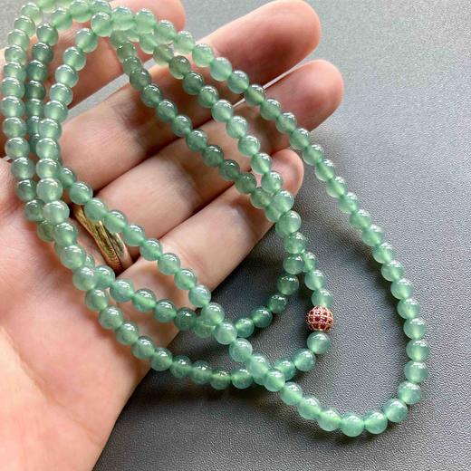 高冰种晴水绿翡翠珠串 商品图6