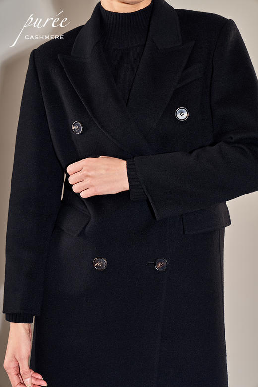 #0823「POWER COAT  」100% CASHMERE   双排扣气场大衣 商品图3