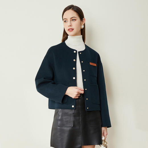 LD987斯尔丽[专柜同款]瑟俪2021冬新款百搭小个子简约短款气质减龄大衣 商品图1