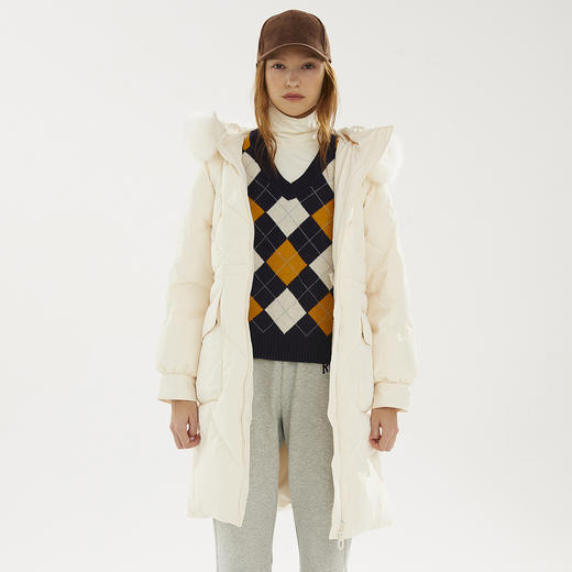 衣恋简约抽绳长款羽绒服EEJDB4VC3C 商品图6