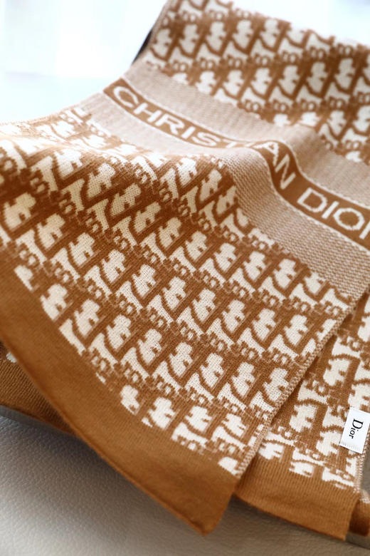 Dior 字母针织围巾-驼色 商品图7