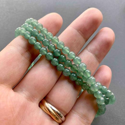 高冰种晴水绿翡翠珠串 商品图5