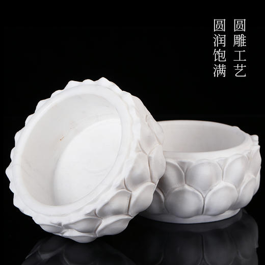 天禄-汉白玉-莲花香炉 商品图3