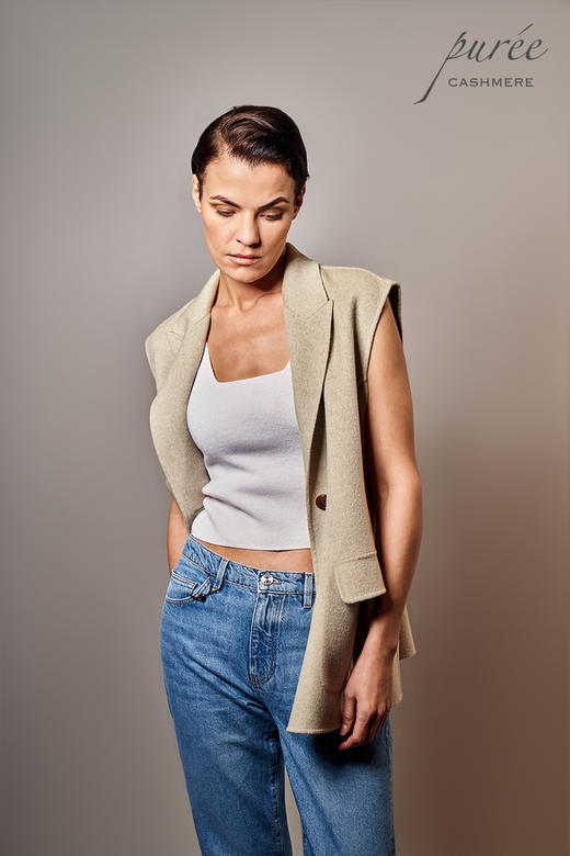 #1222「REVERSIBLE VEST」 85% WOOL 15% CASHMERE 正反两穿马甲 商品图2