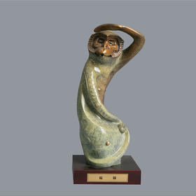 宇达青铜摆件 十二生肖猴《福猴》创意装饰 家居工艺摆件  高33.5cm