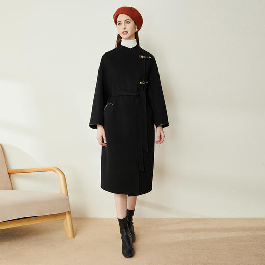LD994斯尔丽[专柜同款]瑟俪2021冬新款气场外套设计感皮带扣时尚大衣女 商品图3