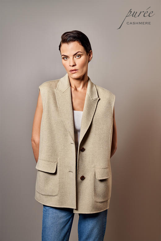 #1222「REVERSIBLE VEST」 85% WOOL 15% CASHMERE 正反两穿马甲 商品图1