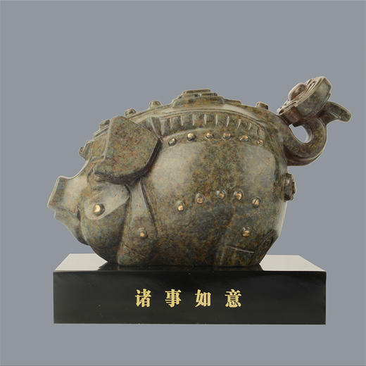 宇达青铜摆件 十二生肖猪《诸事如意》创意装饰 家居工艺摆件  高15cm 商品图0
