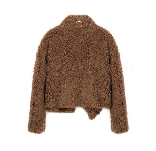 不对称翻领短款大衣 商品图1