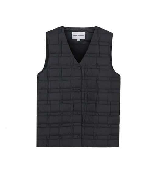 V领格纹羽绒马甲 商品图0