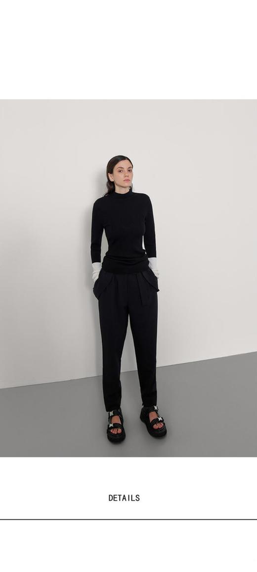 撞色袖口针织上衣 商品图2