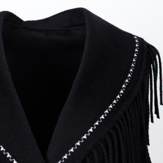 LH9T9斯尔丽2021新款秋冬瑟俪时尚流苏翻领百搭马甲外套通勤双面呢大衣 商品图4