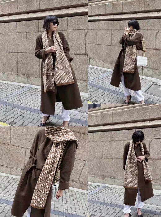 Dior 字母针织围巾-驼色 商品图2