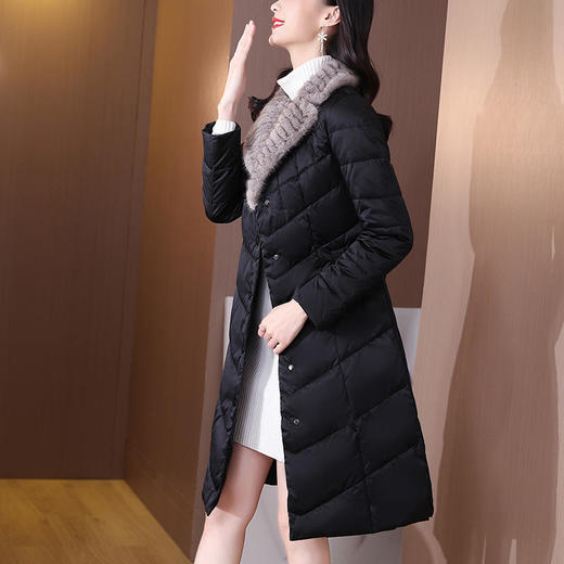 AHM-xwf8483新款时尚名媛气质修身翻领长袖中长款棉服外套 商品图2