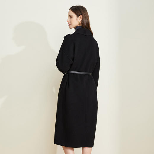 LH9F8斯尔丽瑟俪秋冬个性肩扣翻领双面呢大衣长款女2021新款 商品图3