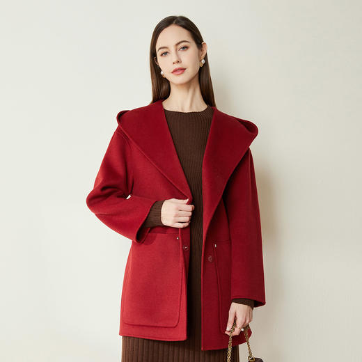 ND93Y斯尔丽[专柜同款]瑟俪2021冬新款时髦连帽款休闲时尚大口袋大衣女 商品图0