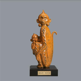 宇达青铜摆件 十二生肖猴《好日子 好心情》创意装饰 家居工艺摆件  高31.5cm