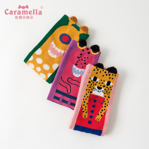 【岂止是颜值 搭配性更好】caramella秋冬新品女袜3双装怪兽中筒袜子女卡通ins袜子 商品图2