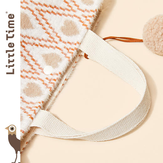 littletime女童2021冬季新款 爱心挂毛球羊绒单肩包 商品图3