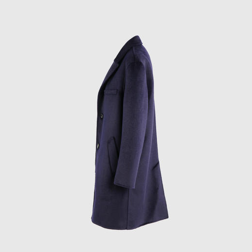 轻奢气质枪驳领三颗单排扣双面手工男中长款大衣 商品图1