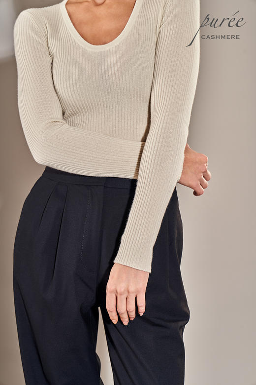 #1972「RIBBED BODY SUIT」45% CASHMERE 55% SILK  罗纹连体衣 商品图4