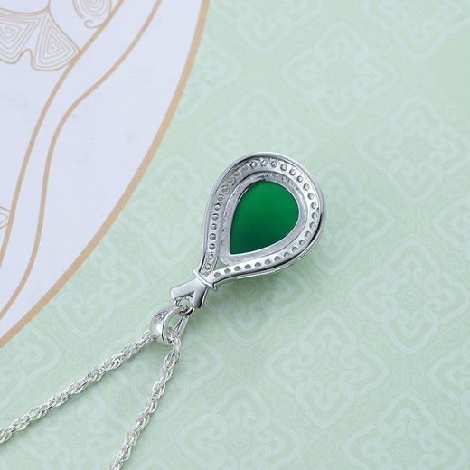 【青翠欲滴】925银绿玉髓吊坠-DZB002426水滴形2111 商品图4