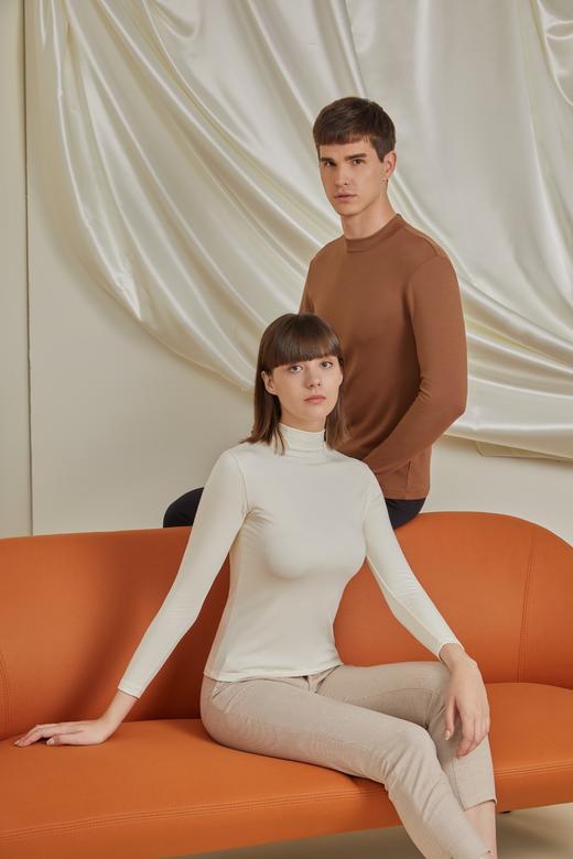 皮尔卡丹牛奶男女半高领打底衫 商品图0