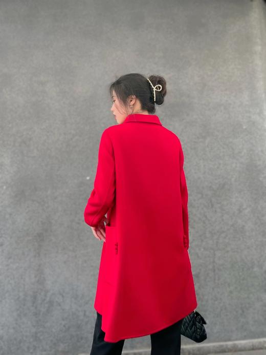 【伯妮斯茵】端庄优雅复古盘扣毛呢大衣 6C4306 商品图3