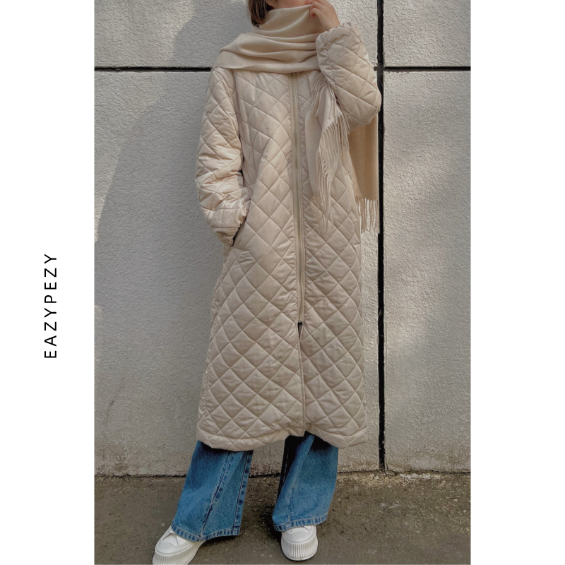 EAZYPEZY 长款绗缝棉服