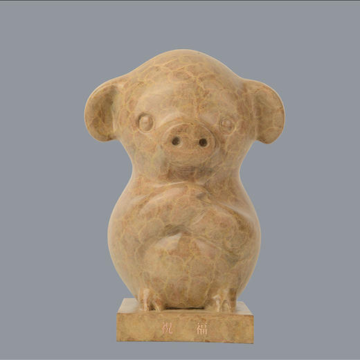 宇达青铜摆件 十二生肖猪《祝福》创意装饰 家居工艺摆件  高24cm 商品图0