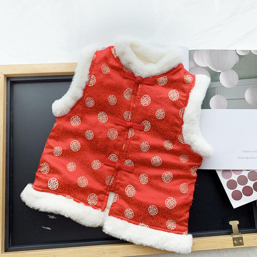 【国风马甲 保暖御寒】A类婴儿拜年服马甲秋冬宝宝冬款儿童中国风背心唐装嘟嘟家拜年服 商品图11
