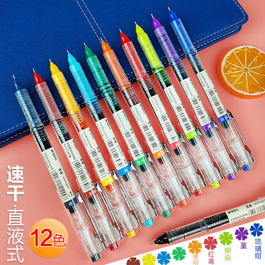晨光本味直液式ARPM2401彩色走珠笔单支速干大容量复古色0.5学生用做笔记手账专用水笔简约签字笔 商品图1