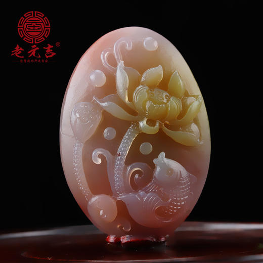 老元吉 老矿盐源玛瑙花鸟挂件雕刻件 吊坠 商品图1