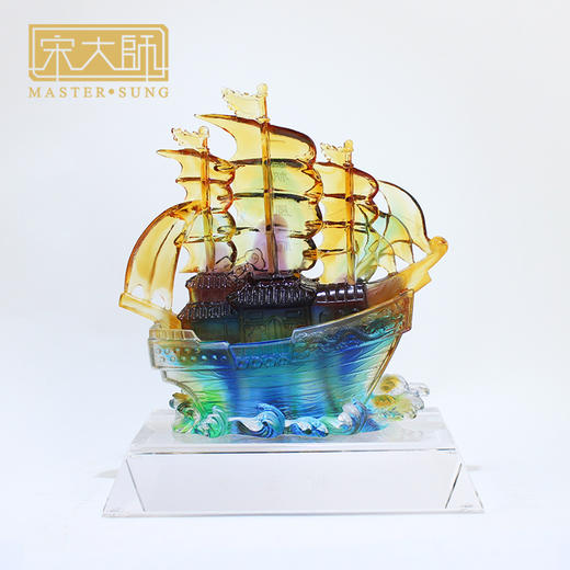 宋韶光新款 一帆风顺 古法琉璃摆件商务工艺礼品 商品图4