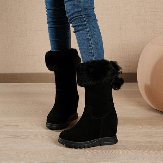 OLD 67ddd羊皮毛一体中筒加厚冬季加绒防滑棉鞋 商品图4