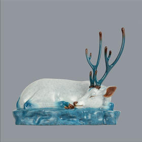 宇达青铜全铜摆件张有志作品《鹿运》玄关 创意装饰 家居工艺摆件