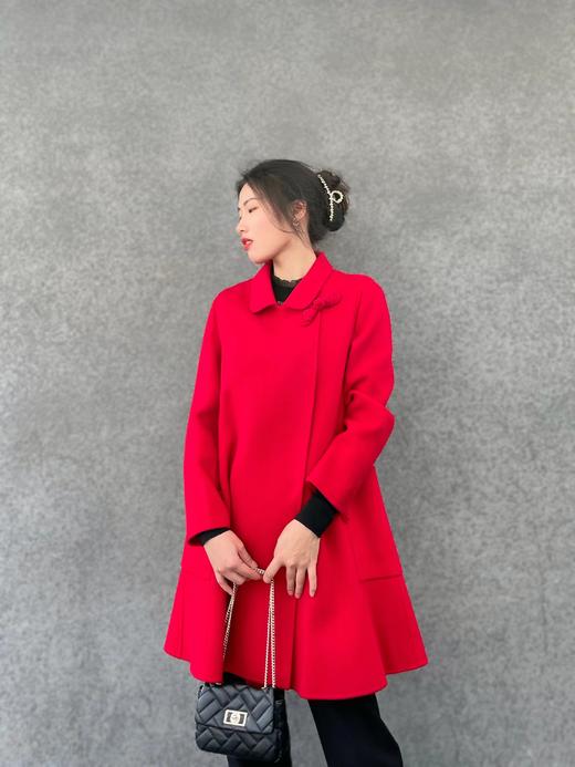 【伯妮斯茵】端庄优雅复古盘扣毛呢大衣 6C4306 商品图6