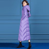 SSGS746长款羽绒服女长过膝2021年冬新款显瘦连帽白鸭绒冬季保暖紫色外套 商品缩略图1