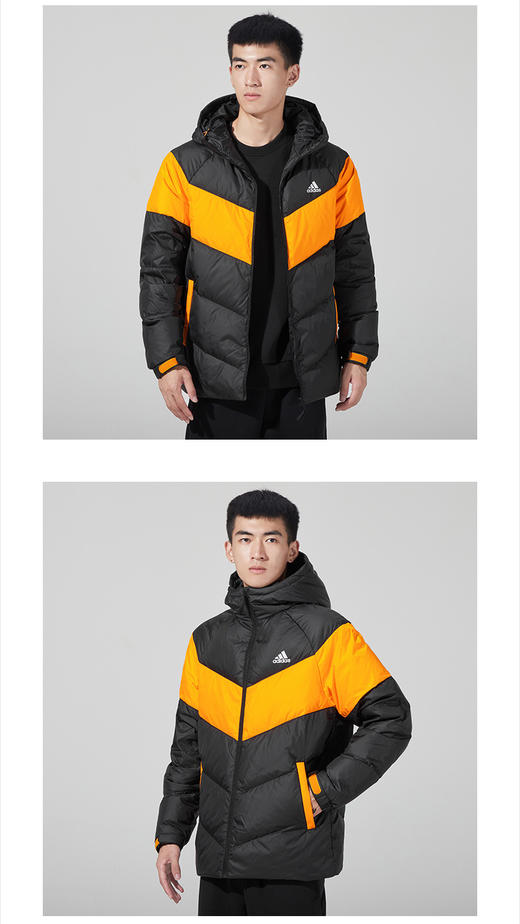 Adidas阿迪达斯羽绒服男装上衣2021冬季新款运动服防风保暖舒适连帽羽绒防风夹克外套H20786 商品图0