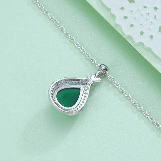 【青翠欲滴】925银绿玉髓吊坠-DZB002426水滴形2111 商品图2